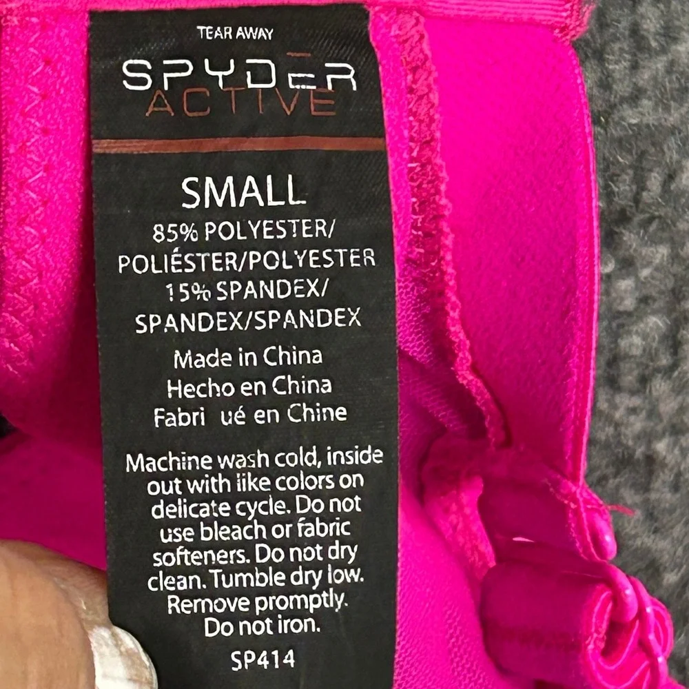 Spyder Sports Bra Womens Size Small Hot Pink Activewear Adjustable Reflective